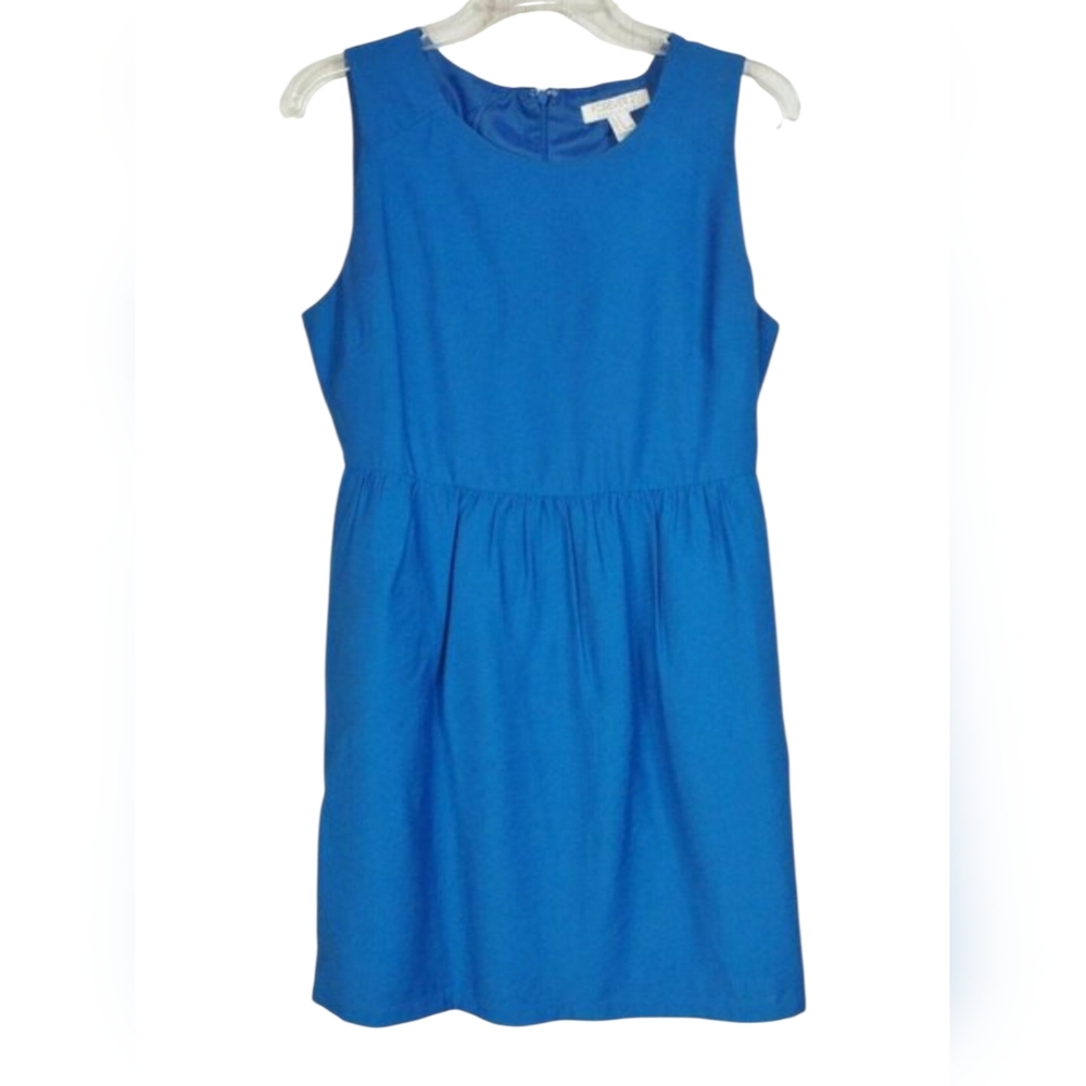 Forever 21 Women's Medium Dress Knee Length Sheath Solid Blue Sleeveless